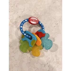 Nuby IcyBite Keys Teether Multi-Textured Cooling Gel Baby Toy BPA Free Colorful